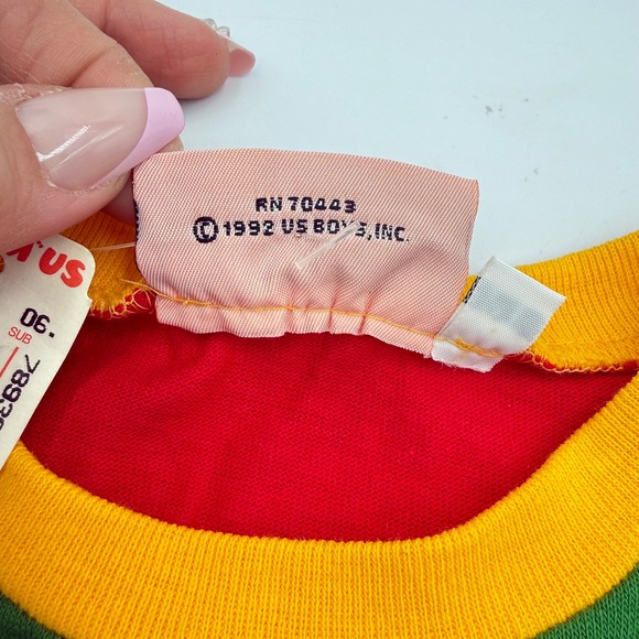 Vtg US BOYS Colorblock Tee 2T Made in USA Toys R Us Sport Style NWT Deadstock - Picture 6 of 15